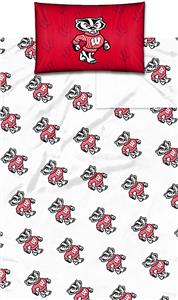 Northwest NCAA Univ. of Wisconsin Twin Sheet Set