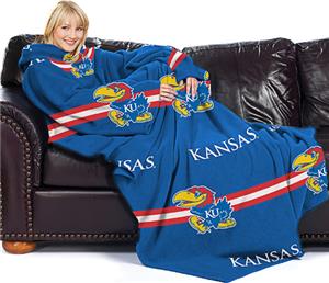 Northwest NCAA Kansas Comfy Throw (Stripes)
