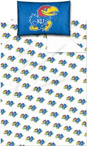Northwest NCAA Univ. of Kansas Twin Sheet Set