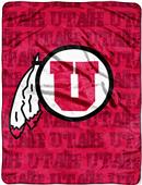 Northwest NCAA Univ. of Utah Grunge Raschel Throw