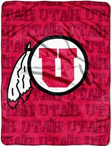 Northwest NCAA Univ. of Utah Grunge Raschel Throw
