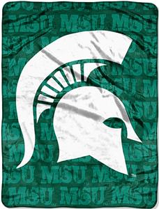 Northwest NCAA Michigan State Grunge Raschel Throw
