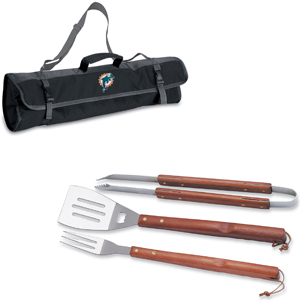 Picnic Time NFL Miami Dolphins BBQ Set w/Tote