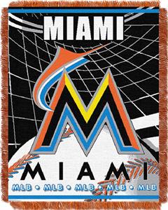 Northwest MLB Marlins 48"x 60" Triple Woven Throw