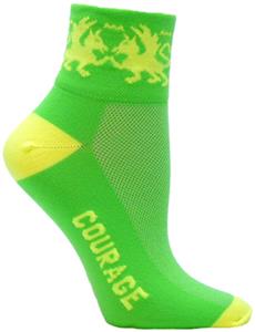 Red Lion Dragon-Courage 1/4" Neon Crew Sock