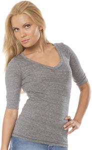 Royal Apparel Womens Deep V-neck 1/2 Sleeve