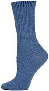 E. G. Smith Womens Hemp Textured Rib Crew Socks