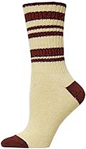 E. G. Smith Womens Hemp Random Stripe Crew Socks
