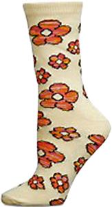 Nouvella Womens Flower Power Space Dyed Crew Socks