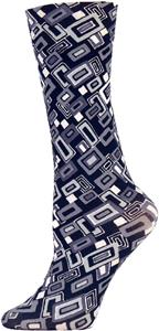 Nouvella Black Grey Squares Sublimate Trouser Sock