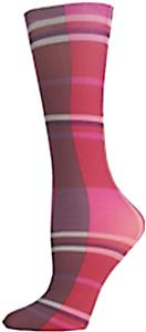 Nouvella Grey Rose Plaid Sublimated Trouser Socks