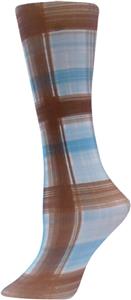 Nouvella Brown Madras Sublimated Trouser Socks