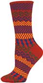 QT Feet Womens Surfs Up Fairisle Crew Socks QT Feet Womens Surfs Up Fairisle Crew Socks