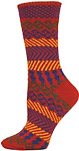 QT Feet Womens Surfs Up Fairisle Crew Socks
