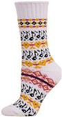 QT Feet Womens Recycled Tune-In Fairisle Crew Sock