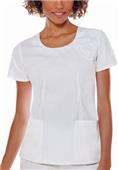 Baby Phat Womens Solid Scoop Neck Scrub Top