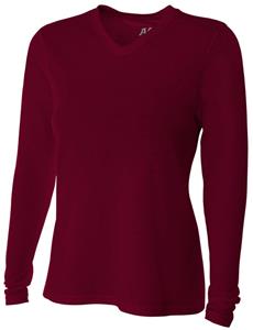 A4 Womens Long Sleeve Fusion V-Neck Shirt