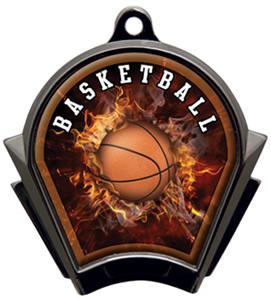Hasty Awards Inferno Basketball Black Finish Medal