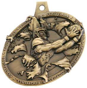 Hasty Awards Bust Out 3D Football Medal M-755F