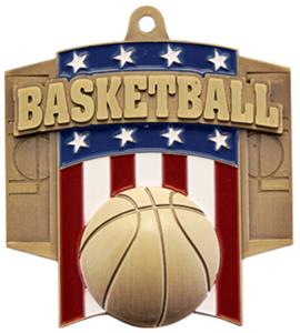 Hasty Awards Patriot Basketball Medal M-776B