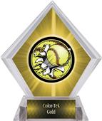 Bust-Out Softball Yellow Diamond Ice Trophy Bust-Out Softball Yellow Diamond Ice Trophy