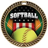Hasty Awards Crest Softball Medal Patriot M-8650O Hasty Awards Crest Softball Medal Patriot M-8650O