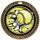 Hasty Awards Crest Softball Medal Bust-Out M-8650O Hasty Awards Crest Softball Medal Bust-Out M-8650O