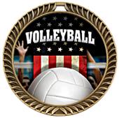 Hasty Award Crest Volleyball Medal Patriot M-8650V