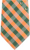 Eagles Wings NCAA Miami Woven Poly Check Tie
