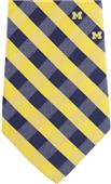 Eagles Wings NCAA Michigan Woven Poly Check Tie