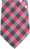 Eagles Wings NCAA Nebraska Woven Poly Check Tie