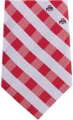 Eagles Wings NCAA Ohio State Woven Poly Check Tie