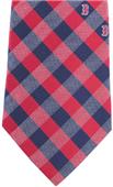 Eagles Wings MLB Red Sox Woven Poly Check Tie