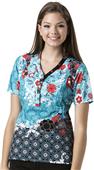 WonderWink Santa Fe Mock Wrap Scrub Top
