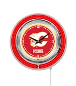 Holland NHL Calgary Flames Neon Logo Clock Holland NHL Calgary Flames Neon Logo Clock