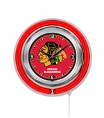 Holland NHL Chicago Blackhawks Neon Logo Clock