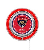 Holland NHL Florida Panthers Neon Logo Clock