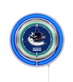 Holland NHL Vancouver Canucks Neon Logo Clock