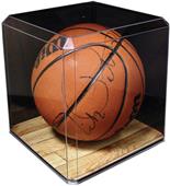 Basketball Display Case With Custom Graphic Base