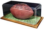 Football Display Case With Wood Base