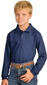 Port & Company Youth Long Sleeve Silk Touch Polos