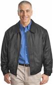 Port Authority Mens Leather Bomber Jacket