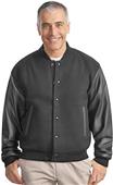 Port Authority Men Wool & Leather Letterman Jacket