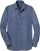 Port Authority Mens Denim Shirt with Patch Pockets