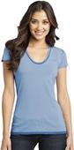 District Juniors Faded Rounded Deep V-Neck Tee