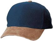Two-Tone Brushed Twill Cap with Suede Visor