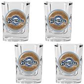 MLB Milwaukee Brewers 4pc Square Shot Glass Set