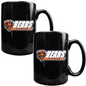 NFL Chicago Bears Black Ceramic Mug (Set of 2)