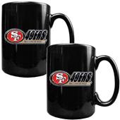 NFL San Francisco 49ers Black Ceramic Mug-Set of 2