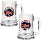 MLB New York Mets 2pc Glass Tankard Set